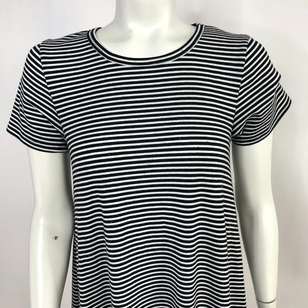 Lularoe XXS (Fits Bigger) Hi-Lo Women's Mid Length Dress Striped Black
